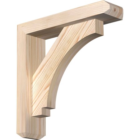 Ekena Millwork Imperial Craftsman Smooth Bracket w/ Offset Brace, Douglas Fir, 3 1/2"W x 14"D x 14"H BKT0402X14X14IMP04SDF